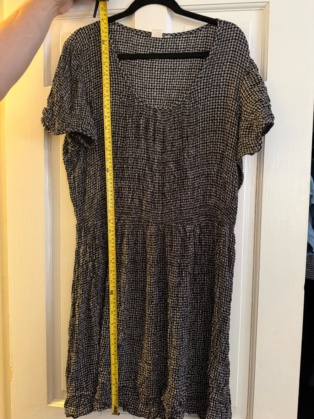 GAP Black and White Houndstooth Short Sleeve Dress